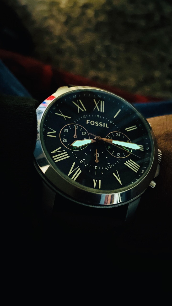 watch, wrist, fossil, analog, time, machine, black time, black watch