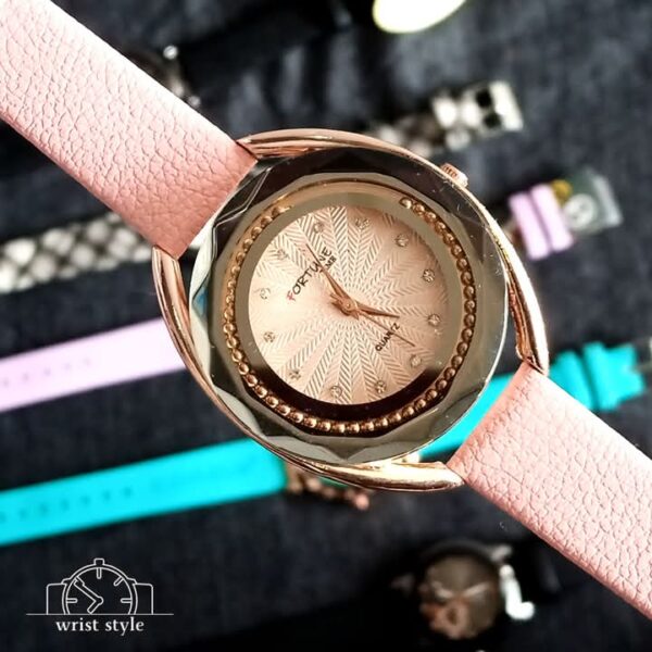 Stylish women wrist watch in beautiful pink color